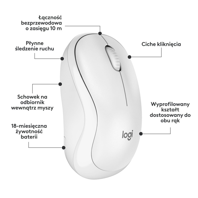 Klawiatura i mysz LOGITECH MK295 Silent Wireless Biała