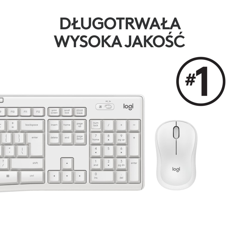 Klawiatura i mysz LOGITECH MK295 Silent Wireless Biała