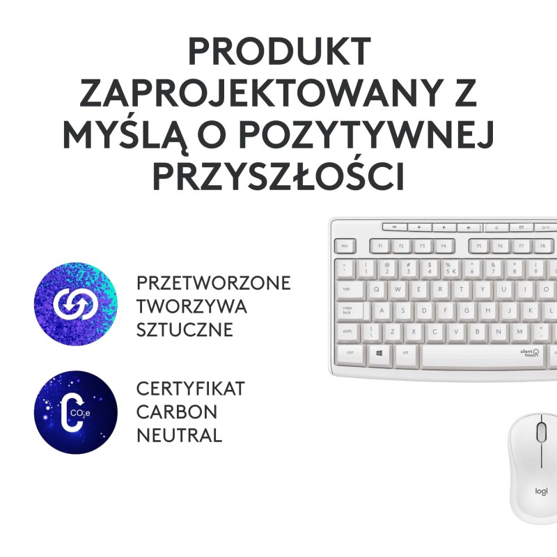 Klawiatura i mysz LOGITECH MK295 Silent Wireless Biała