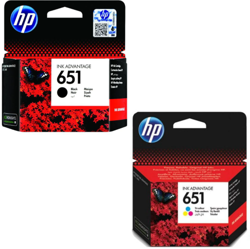 Tusze HP 651 Czarny + Kolor (Komplet)