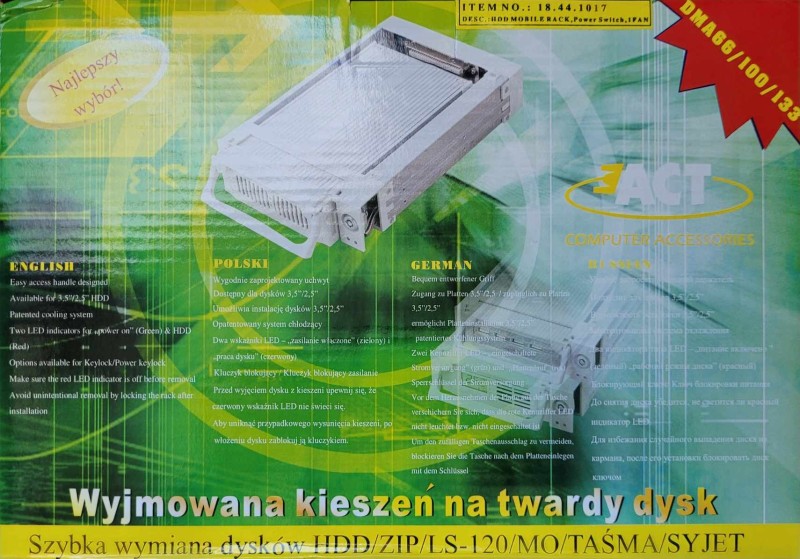 Kieszeń na dysk twardy IDE 3,5" i 2,5"