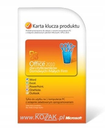 Microsoft Office 2010 PL PKC dla Użytkowników Domowych i Małych Firm (Home & Business)