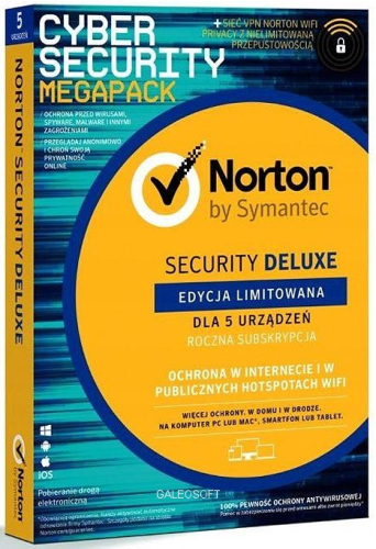 Symantec Norton Security 3.0 Deluxe - 1 Użytkownik 5 Urządzeń 1 Rok