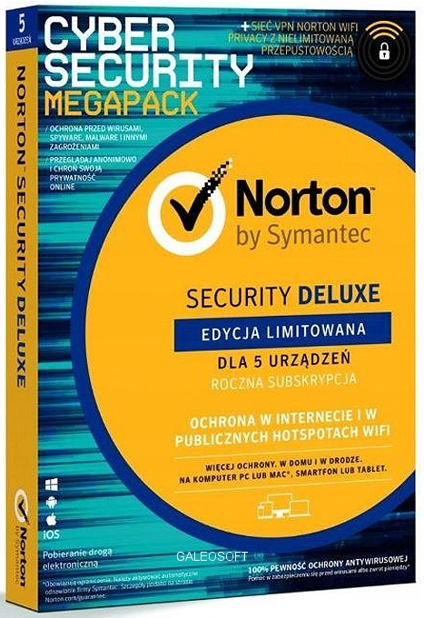 Symantec Norton Security 3.0 Deluxe - 1 Użytkownik 5 Urządzeń 1 Rok
