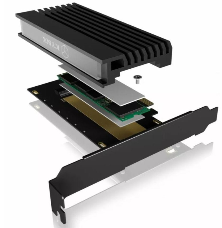 Karta PCIe IcyBox z gniazdem M.2 M-Key dla jednego dysku SSD M.2