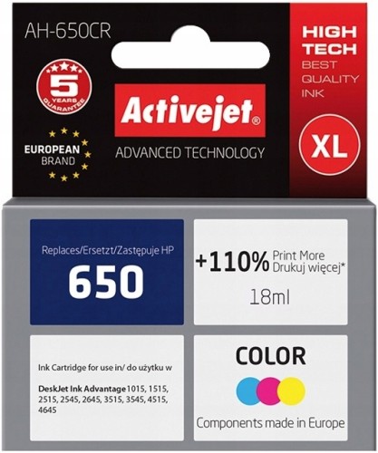 Tusz ActiveJet do HP 650XL Kolor