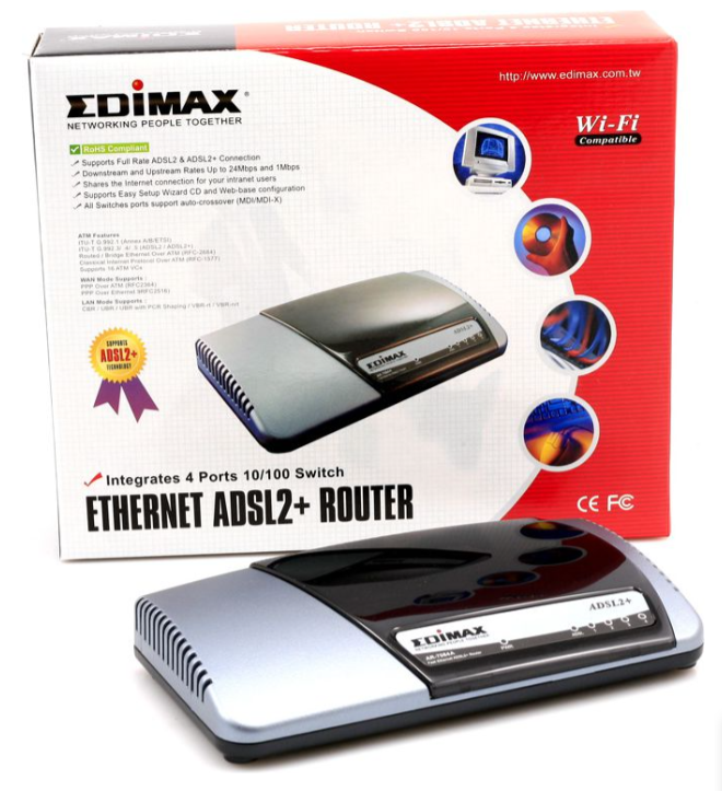 Router EdiMax ADSL 2+ Broadband Router, 1xAnnex A