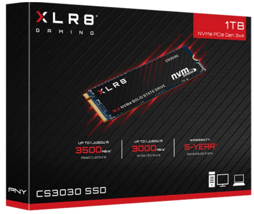 PNY XLR8 CS3030 1TB M.2 PCIe NVMe