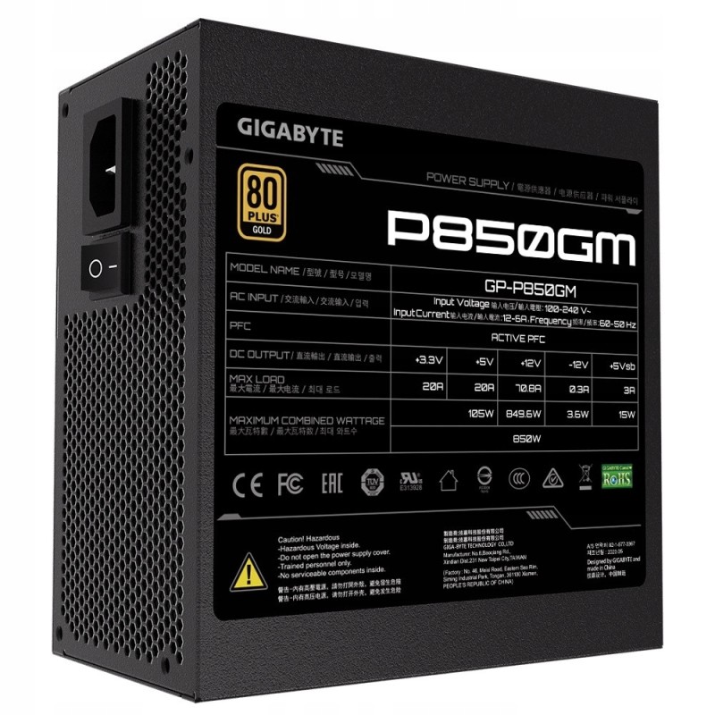 Zasilacz ATX Gigabyte P850GM 850W