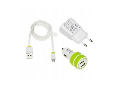Ładowarka USB samochodowa i sieciowa 230V 5V 2.1A