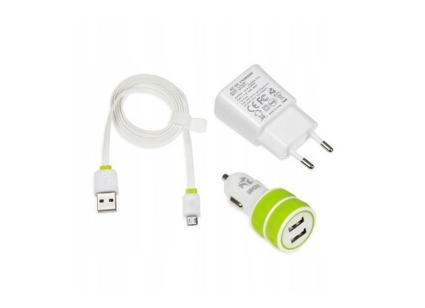 Ładowarka USB samochodowa i sieciowa 230V 5V 2.1A