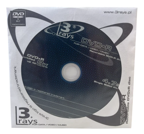 Płyta 3rays 4.7GB 8x DVD+R, 1szt. koperta