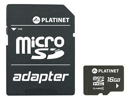Platinet microSDHC 16GB z adapterem SD i czytnikiem kart