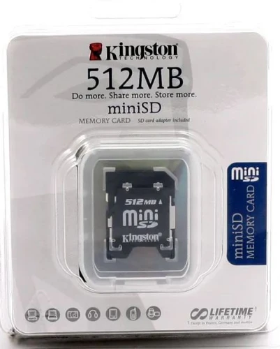 Karta pamięci Kingston miniSD 512MB + adapter SD