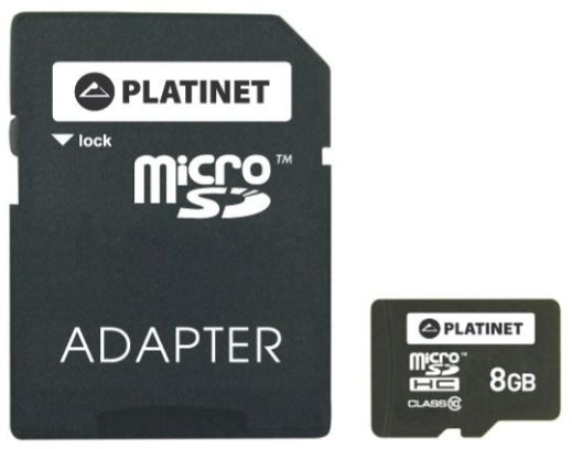 Platinet microSDHC 8GB Class 10 z adapterem SD