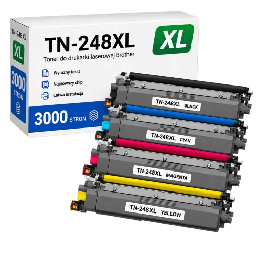 Tonery Brother TN-248 XL zamienniki - 3000 stron (Komplet)
