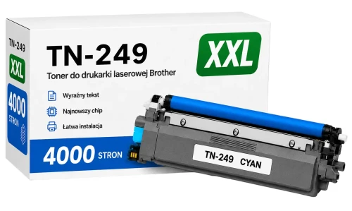 Toner Brother TN-249 XXL zamiennik - 4000 stron (Niebieski)