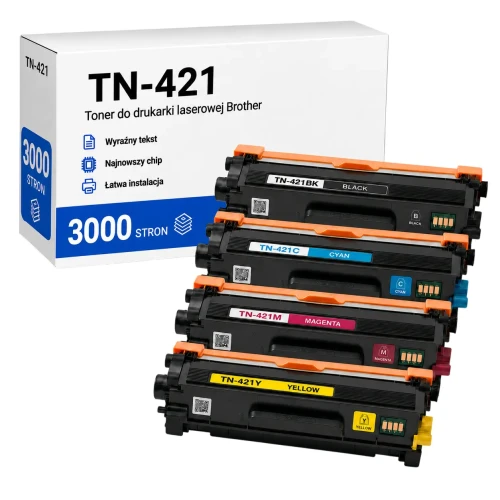 Tonery Brother TN-421 zamienniki - 3000 stron (Komplet)