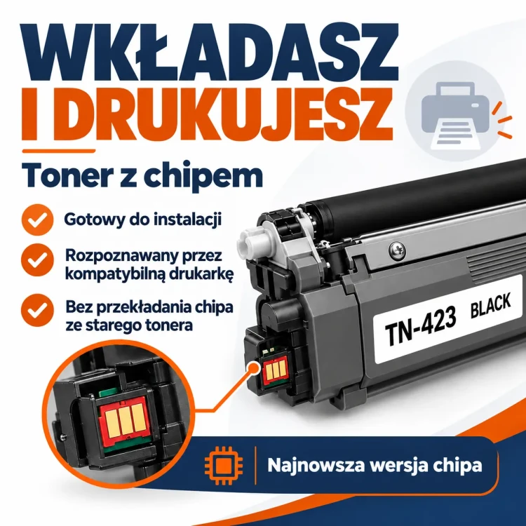 Brother TN-423 Czarny Chip