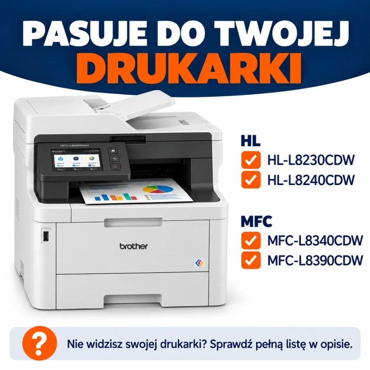 Kompatybilne drukarki Brother MFC-L8390CDW.webp