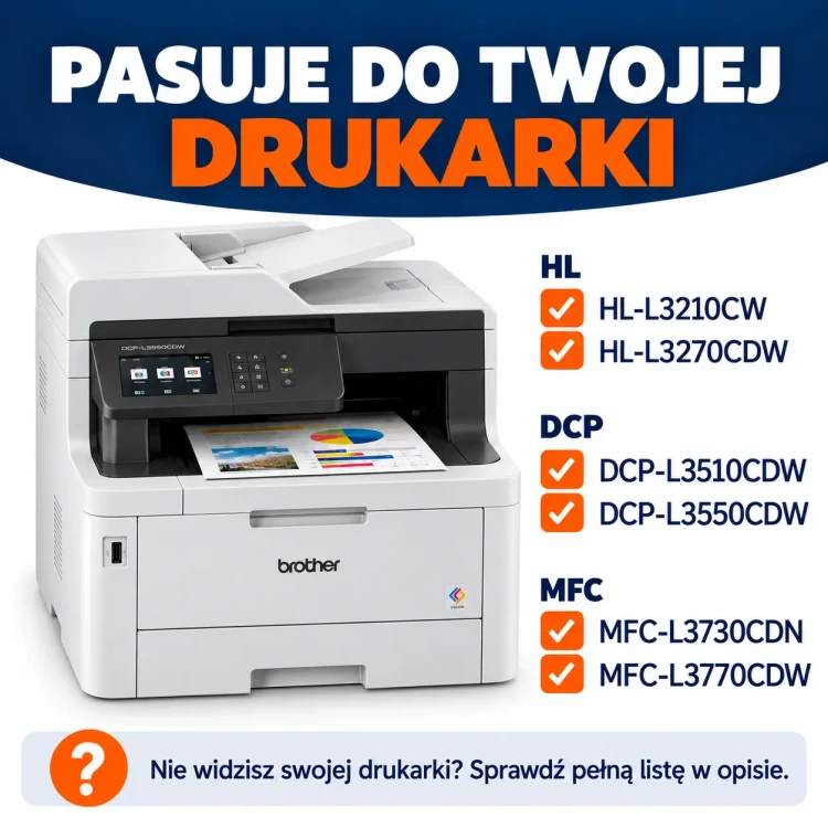 Kompatybilne drukarki Brother DCP-L3550CDW.webp