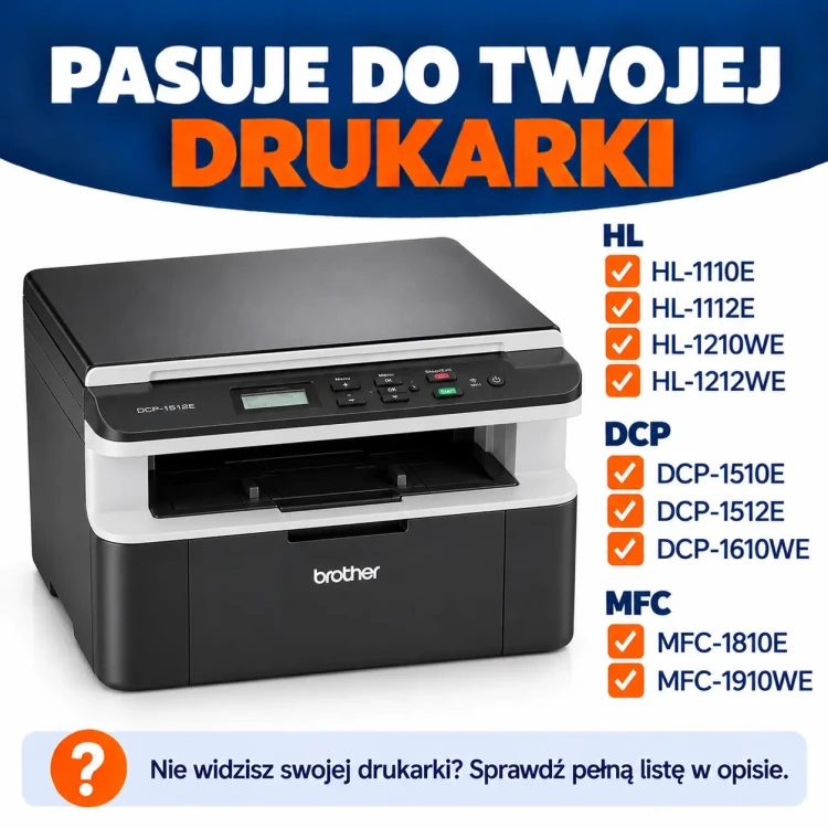 Kompatybilność drukarek Brother DCP-1512E.webp
