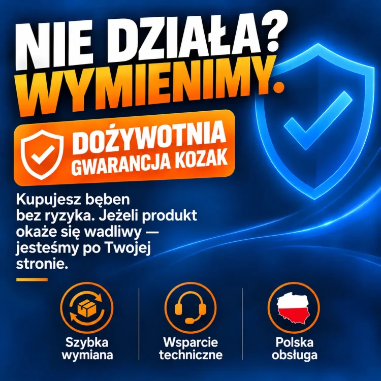 Dożywotnia gwarancja na bęben drukarki.webp