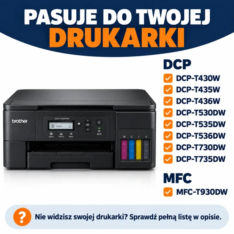 Kompatybilne drukarki Brother T-Series.webp