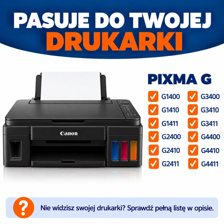 Kompatybilne drukarki Canon PIXMA G-Series.webp