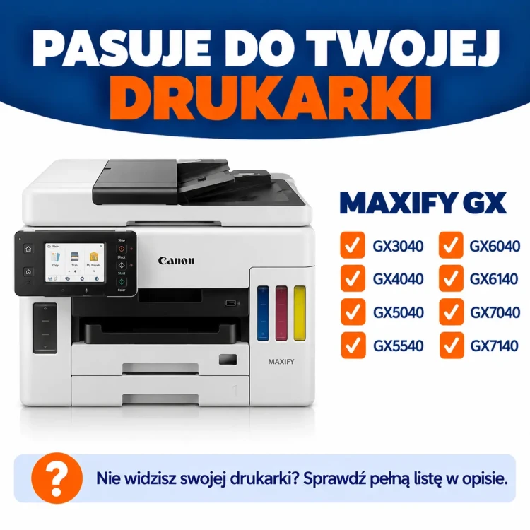 Kompatybilne drukarki Canon MAXIFY GX.webp