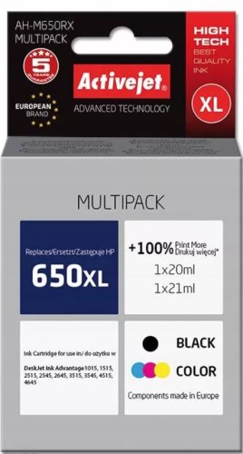 Komplet Tuszów do HP 650XL Czarny i kolorowy