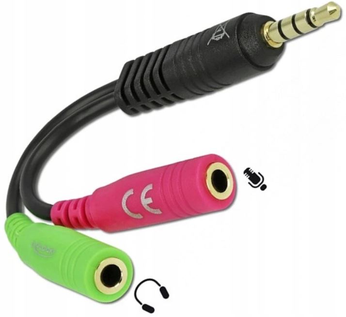 Adapter audio jack - 2x mikrofon słuchawki