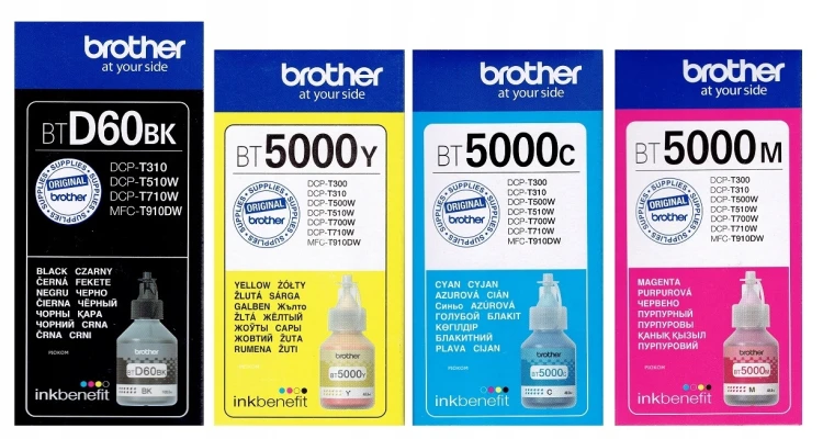 Tusze Brother BTD60BK + BT5000 Zestaw