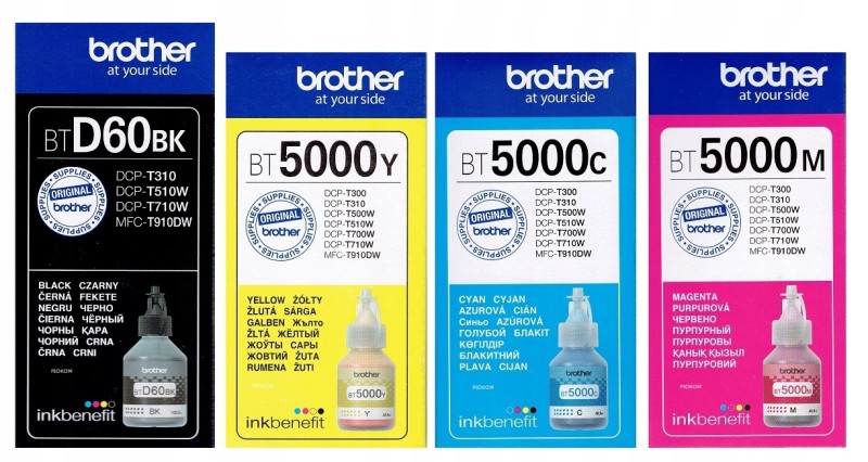Tusze Brother BTD60BK + BT5000 Zestaw