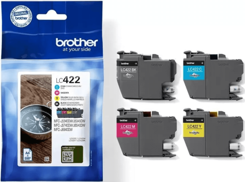 4 x Oryginalny Tusz Brother LC-422