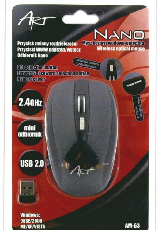 Mysz optyczna bezprzewodowa ART AM-63 1000 dpi USB (id: 2125)