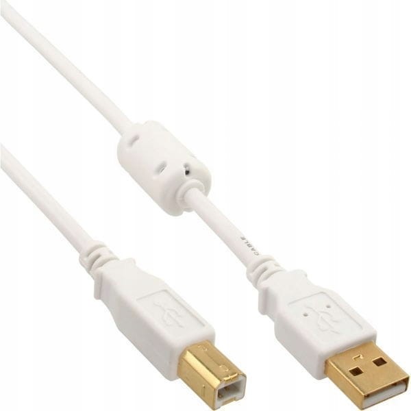 Kabel do drukarki USB 2.0 A-B M/M biały 1,8 Metra