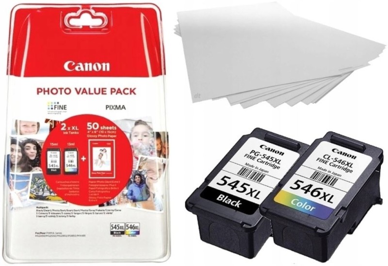 Tusze oryginalne PG-545XL CL-546XL + Papier Foto