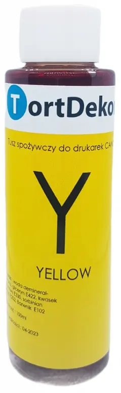 Tusz Jadalny Żółty do drukarek spożywczych