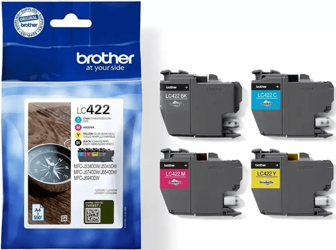 4 x Oryginalny Tusz Brother LC-422